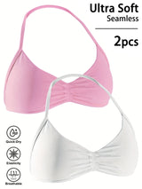 Women's High-Support Lace-Up Sports Bra - Thin-Strap Camisole, Seamless, Tight-Fit for Push-Up Training & Yoga, Gym Top