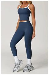 Women's Clothes 2 Pieces Workout Tracksuit Yoga Set Sportswear Gym Clothing High Waist Bell-bottoms Sexy Fitness Bta Sports Suit