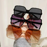 Brand Designer Fashion Oversized Sunglasses Women Plastic Female Big Frame Gradient Sun Glasses UV400 gafas de sol mujer