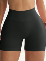 Women's Seamless Butt Lifting Sports Shorts, Suitable For Gym Workout, Cycling, Running, Black Tight Pants, Summer