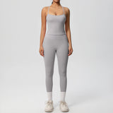 Halter Yoga Top Set Fitness Gym Suit Training Sleeveless Sport Gym Tops Crossover Back Sports Underwear  Tummy Control Slimming