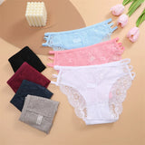 3PC/Set Women's Sexy Floral Lace Panties Low Rise Hollow Out Briefs Transparent Underwear Female Elastic Straps Soft Lingerie
