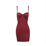Slimming Full Length Shapewear Slips Nude Straight Tube Dress Body Shaper Women Skinny Under Dresses Underwire Cup Black