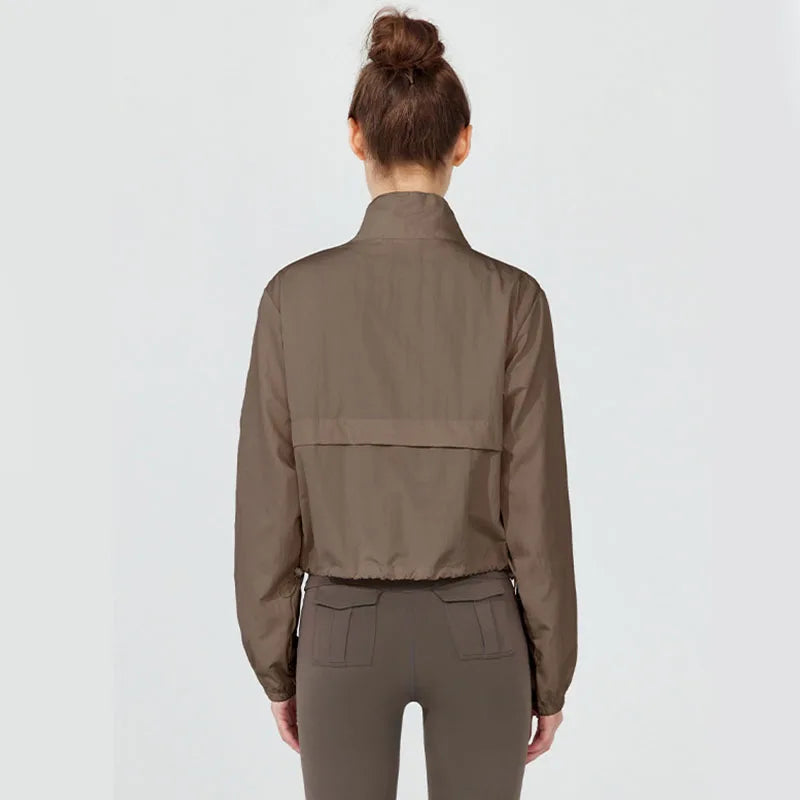 1PC Women's Long-Sleeve Fitted Athletic Jacket for Spring & Fall - Ideal for Running, Gym Workouts & Yoga