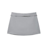 Women's Solid Color Skort with Belt Side Zipper Casual Shorts Skirts Fashionable And Stylish Women's Clothing