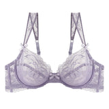 Sexy Ultra-thin Lace Bras Women's Push Up Summer Breathable Bra Hollow Out Gathered Underwear French Elegant Bow Underwire