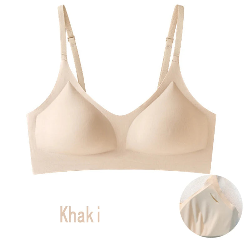 Women's bra, seamless underwear, large breasts, small breasts, gathering, thin semi-fixed cup, beautiful back bra, sexy