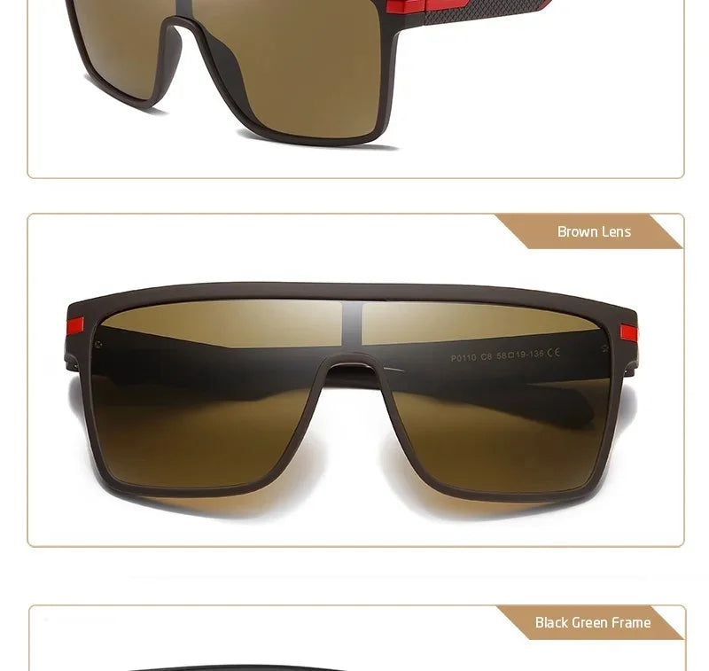 Fashion Polarized Sunglasses For Men Square Oversized Anti Glare Driver Mirror Sun Glasses Women UV400 Goggles Male