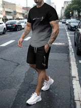2024 New Summer Street Men's Suit Sportswear Men's Oversized Clothing 3D Print T-Shirt Shorts Men's Simple Clothing Fashion Suit