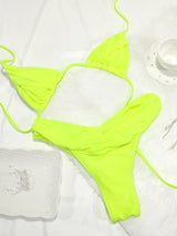 Sexy Folds Bikini Set Solid Micro Bikinis Women Swimsuit Female Triangle Swimwear Beach Wear Bathing Suit