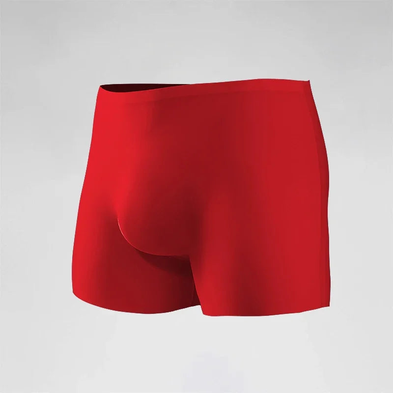 Men's 3D Molded Ice Silk Seamless Boxer Briefs, Extended Thin Sports Underwear for Summer