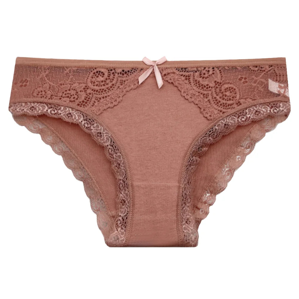 5 PCS/SET New Arrival Low Rise Ladies Sexy Lace Panty Underpants Panties For Women Lingerie Cotton Briefs