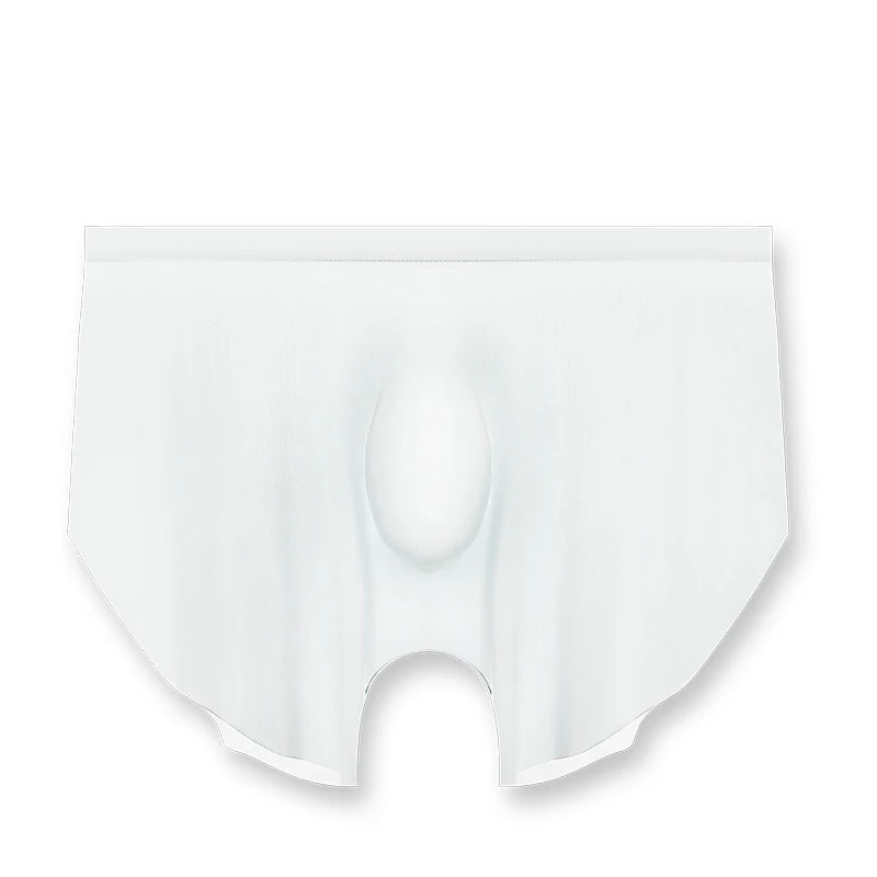 Men's ice silk seamless underwear 3D punching boxers summer thin underpants boys extended sports shorts