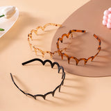 Korean Women Hair Comb Non-Slip Headband Plastic U Shape Hair Hoops Fixed Teeth Fluffy Top Hair Bands Headwear Hair Accessories