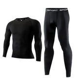 2Pcs Men Compression Sportswear Set Elastic Quick Fit Workout Jogging Training Yoga Fitness Tracksuit for Sports Exercise