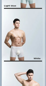 Men's underwear, men's 3D punched ice silk four-cornered pants, seamless thin, flat-cornered pants, extended sport, summer
