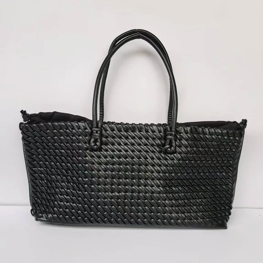 new niche commuting woven hand-held shoulder bag, fashionable and versatile, super large capacity tote bag