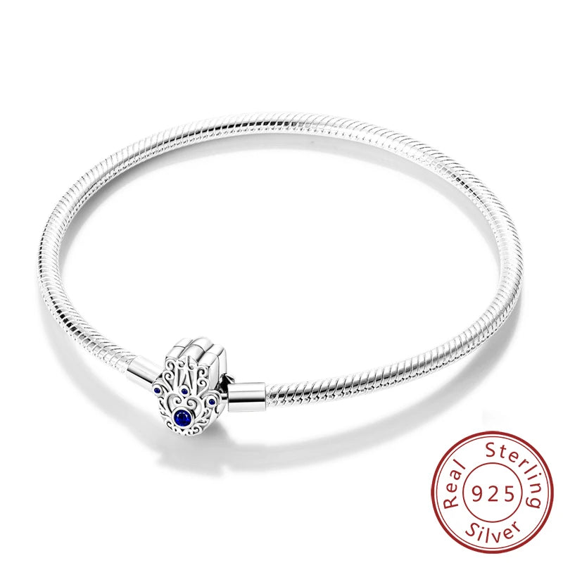 Bracelet Original 925 Sterling Silver Charm Bracelet 17-20CM Love Heart Pave Zirconia Bracelet for Women DIY Charm Jewelry Gifts