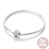 Bracelet Original 925 Sterling Silver Charm Bracelet 17-20CM Love Heart Pave Zirconia Bracelet for Women DIY Charm Jewelry Gifts