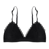 French Lace Triangle Up Lace Bralette No Steel Ring Seamless Bras Sexy Women Thin Pad Bra Summer Breathable Brassier