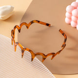 Korean Women Hair Comb Non-Slip Headband Plastic U Shape Hair Hoops Fixed Teeth Fluffy Top Hair Bands Headwear Hair Accessories