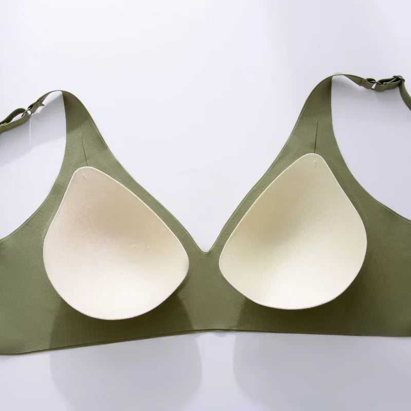 Push-Up Seamless Bras For Women Non-wire Brassiere V-neck Bralette Removable Pads Sports No Trace Underwear Sexy Lingerie S-3XL