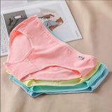 7Pcs Women's Underwear Girls Cotton Panties Sexy Briefs Breathable Soft Lingerie Female Cute Solid Color Underpants Plus Size