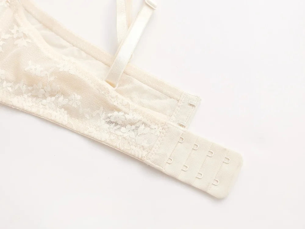 Summer Sexy Lace Embroidery Women Lingerie Set French Thin Cup Push Up Bra Comfort Breathable Underwear Ladies Bra Briefs Set