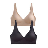 2Pcs/Set Seamless Bras For Women Wireless Underwear Push Up Bralette Soft Padded Deep V Sexy Lingerie Sleepwear Intimates S-3XL