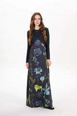 AS AW25 elegance slip satin dress + knitting cross top +mockneck woman clothing set adjustable maxi floor length