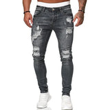 2024 Men Jeans Solid Pockets Stretch Denim Straight Pants Spring Summer Business Casual Trousers Daily Streetwear Men's Clothing