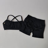 Gathering Shock-proof and Beautiful Back Seamless Sports Bras Gym Women Top Crop Tube Yoga Tops Fitness Scrunch Bum Workout Suit
