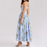 Suninheart Summer Clothes for Women Midi Elegant Dress 2025 New Arrivals White Floral Print Holiday Dress