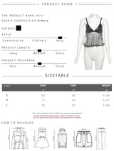 Weird Puss Sequins Patchwork Mesh Camisole Women v-Neck Sexy Backless Summer Trend Street Midnight Versatile Hottie Classic Tops
