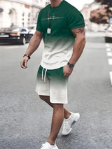 2024 New Summer Street Men's Suit Sportswear Men's Oversized Clothing 3D Print T-Shirt Shorts Men's Simple Clothing Fashion Suit