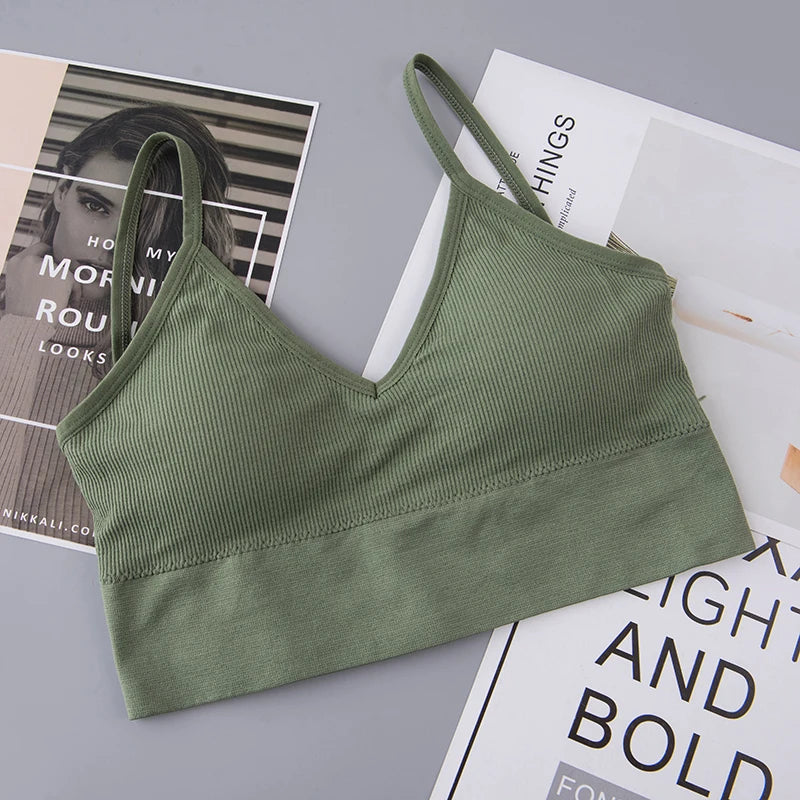Women's Bra Tube Top Crop Top Female Seamless Back Outdoor Sports Underwear Bra For Women Cotton Female Bra Tops Brassiere