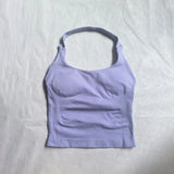 NCLAGEN Gym Halter Top Woman Longline Strappy Tank Padded Yoga Clothing Fitness Workout Running Activewear Pilates Clothes