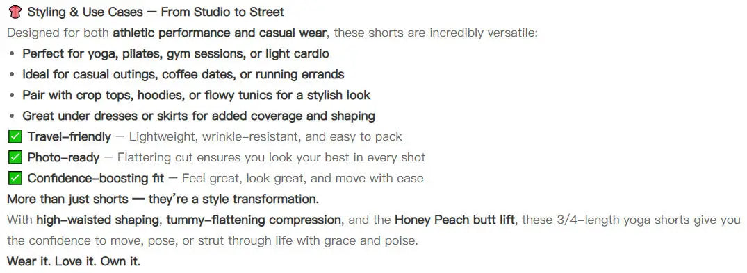 Women's High-Waist Yoga Sports Shorts Summer V-Shaped Widen Peach Hip Lifting Tight Fit Three-Part Fitness Shorts
