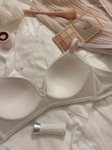Teenage Sexy Lace Floral Bra Set Comfortable Non-steel Ring Beauty Back Small Breasts Gathered up Support Anti-Sagging Bra Set