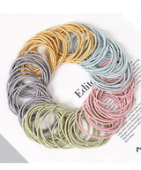 100PCS/Set Women 3.5CM Basic Nylon Elastic Hair Bands Ponytail Hair Scrunchie Rubber Bands Headband Hair Accessories Headwear