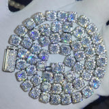 HHIOK Clustered Diamond Tennis Chain Miami Tennis Link Bracelet for Women 7MM Iced Out CZ Cuban Necklace Hip Hop Jewelry Gifts