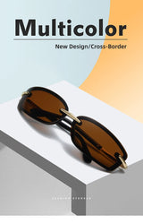 Rimless Y2K Style Sunglasses Rectangle Fashion Popular Women Men Shades Square Sun Glasses for Female Male Glasses Metal Frame