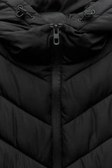 ETJ 2025 new  women's elegant fashion patchwork long sleeve standing collar hooded cotton jacket sport coat 8073227