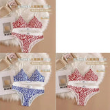 1/3/8Pcs Seamless Bra Set Low Waist Panties Leopard Bralette Sexy Lingerie Set Vneck Sport Brassiere Female Cotton Underwear Set