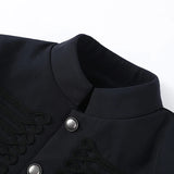 Vintage Napoleon Short Jacket for Women Stand Collar Full Sleeve Single-Breasted Slim Coat 2026 Spring Lady New Streetwear