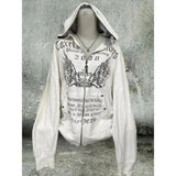 Subculture Gothic Women Coats with Hoodies Vintage Korean Harajuku Black Jackets Faux Fur Coat Female Loose Casual Sweatshirt