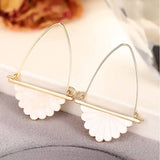 Huitan Special Sector Drop Earrings Fresh Style Party Elegant Wedding Engagement Gold Color Noble Accessories Metal Lady Jewelry