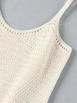 Sexy Crochet Halter V Neck Chic Ruffle Knit Beach Mini Dress 2026 Women Comfy Swimsuit Cover Up Seaside Holiday Club Dresses K58