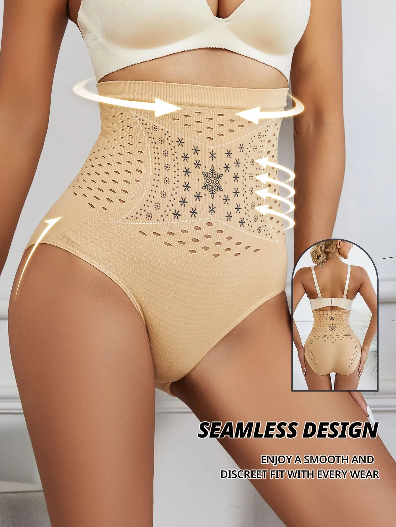 Seamless Restoration Shaper Brief Women Tummy Control Shapewear Hollow Out Fat Burning Slimming High Waist Underwear Panties