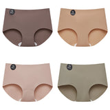 Falllsweet 4Pcs/Set Seamless Silk Briefs For Women Mulberry Silk Panties Comfortable Underpants Soft Lightweight Underwear M-2XL